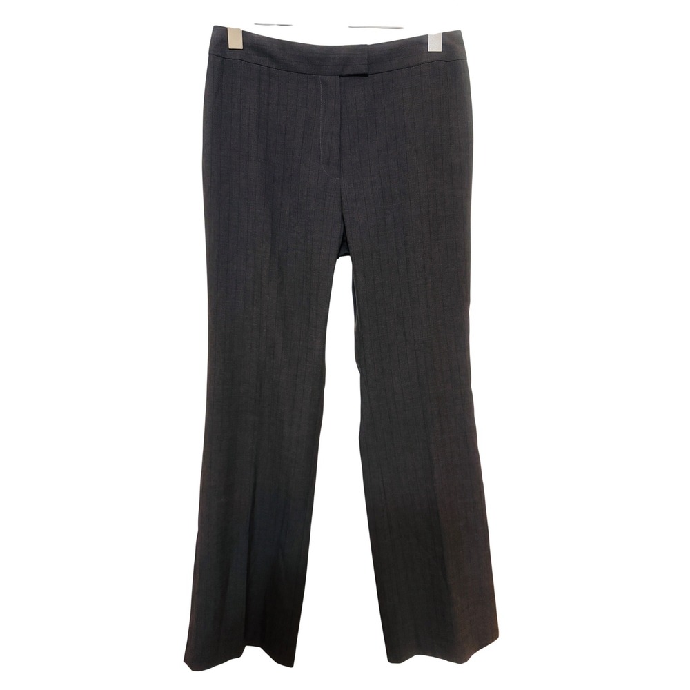 Anne Klein 2 Pinstripe Dress Pants Gray Wide Leg Trousers Womens‎ Size 6 Office